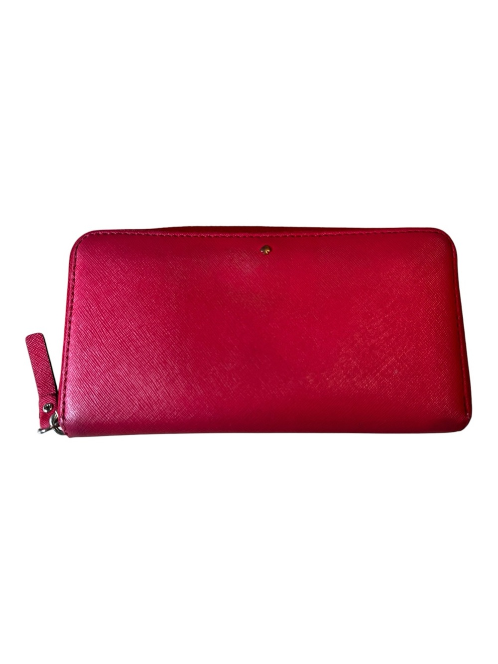 Kate Spade Hot Pink Saffiano Leather Lacey Zip Around Continental Wallet